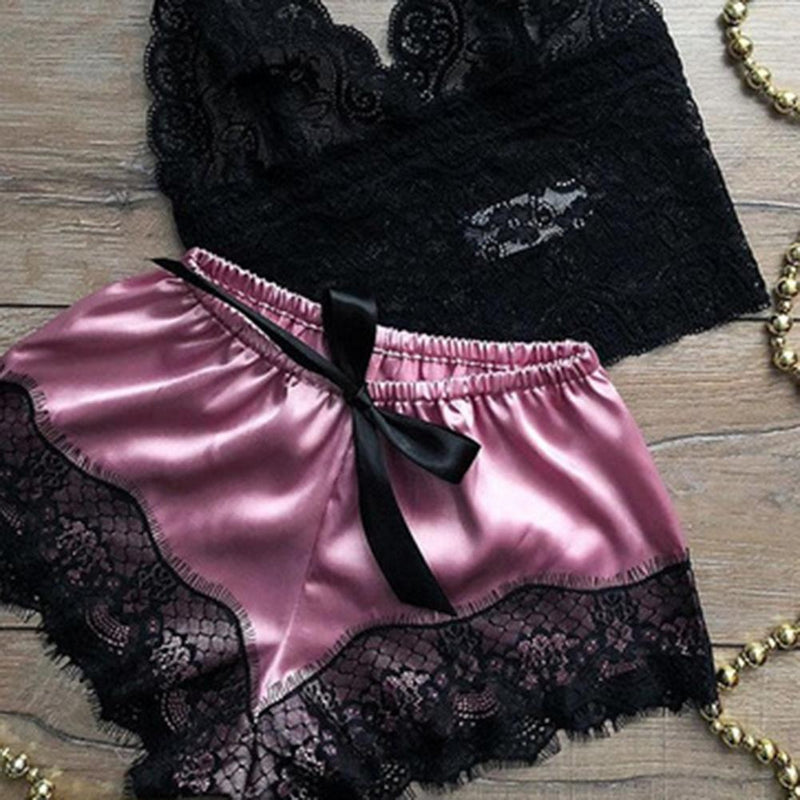 Satin Lace Sleepwear Set